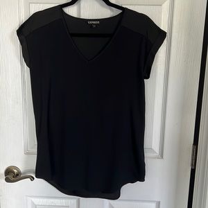 Express black short sleeve vneck blouse